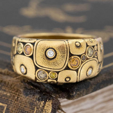 Fancy Colored Diamond Little Windows Band by Alex Sepkus