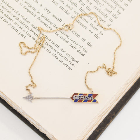 GB, USA Diamond Arrow Pendant