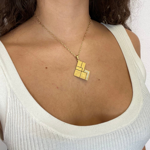Geometric Yellow Gold Pendant/Charm
