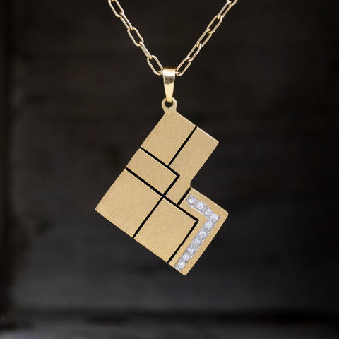 Geometric Yellow Gold Pendant/Charm