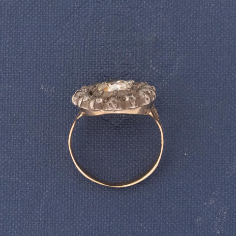1.65ctw Georgian Old Mine Cut Diamond Collet Cluster Ring