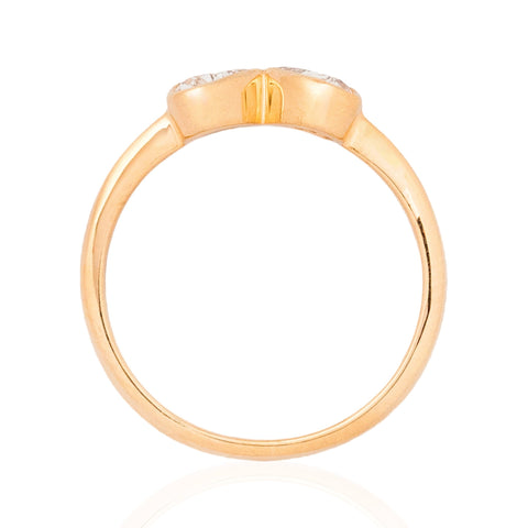 Heart cut diamond toi et moi ring, .67ctw, bezel set in 18K yellow gold – alternate view 6