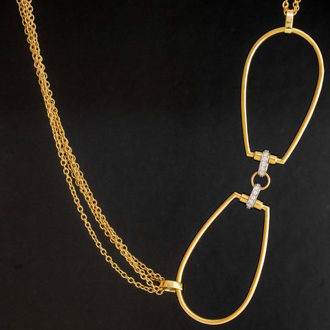 Horse Bit Motif Long Chain Necklace by Roberto Coin