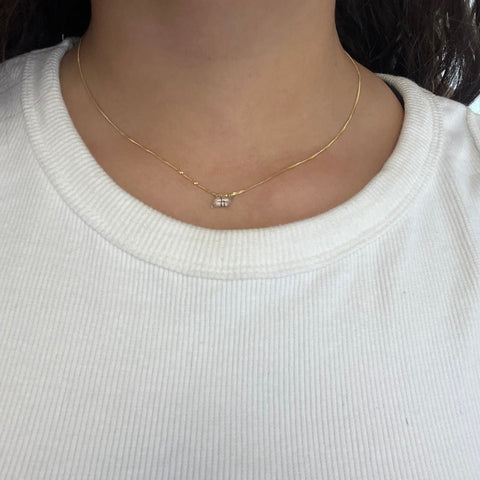 Inked Diamond H Letter Pendant