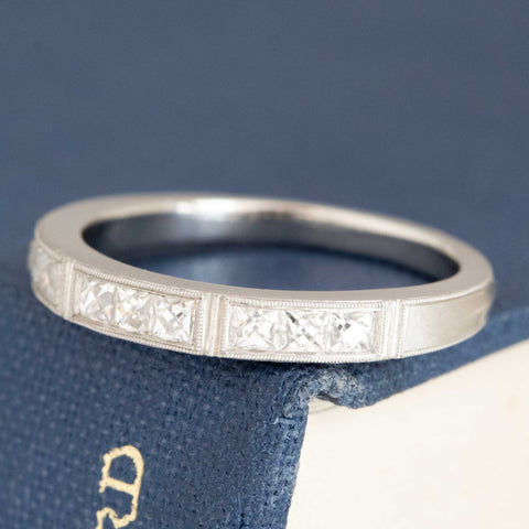 Erika Winters Isabella French cut diamond knife edge band in platinum – alternate view 4
