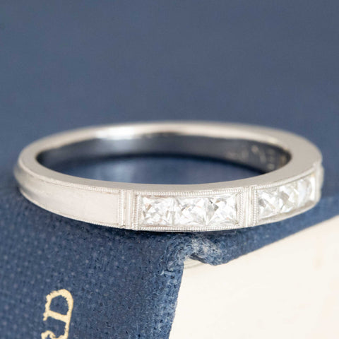 Erika Winters Isabella French cut diamond knife edge band in platinum – alternate view 3