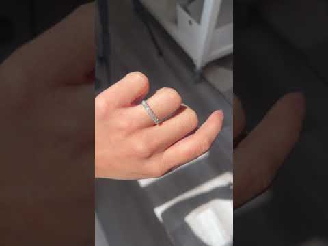 Video of .83ctw Petite Old Mine Cut Diamond Half-Hoop Band, vintage-inspired band with Old Mine Cut Diamonds, crafted in platinum