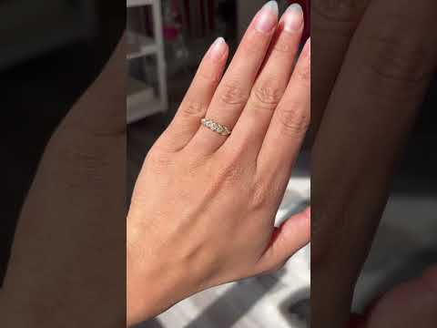Video of .58ctw Petite Old European Cut Diamond 5-Stone Band, vintage-inspired band with Old European Cut Diamonds, crafted in yellow gold.