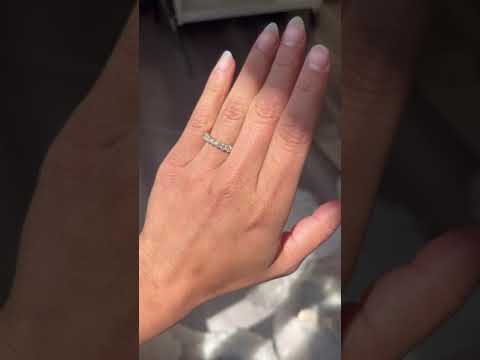Video of .83ctw Old European Cut Diamond Half-Hoop Band, vintage-inspired band with Old European Cut Diamonds, crafted in yellow gold