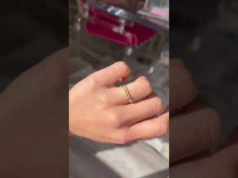 Historic style .47ctw Round Rose Cut Diamond Bezel Half-Hoop Band wedding band with Antique Diamonds, unique heirloom in yellow gold.