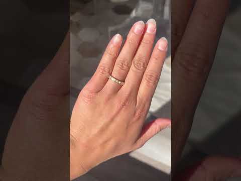 Video of .65ctw French Cut Diamond Half-Hoop Bezel Band, vintage-inspired band with French Cut Diamonds, crafted in yellow gold