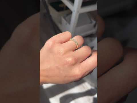 Video of .58ctw Petite Old Mine Cut Diamond Half-Hoop Band, vintage-inspired band with Old Mine Cut Diamonds, crafted in yellow gold