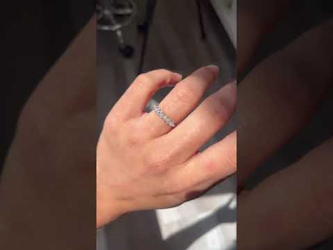 Video of .58ctw Petite Old Mine Cut Diamond Half-Hoop Band, vintage-inspired band with Old Mine Cut Diamonds, crafted in platinum.