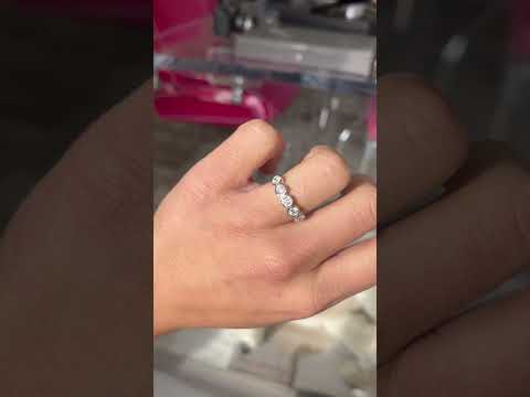 Video of .93ctw Old European Cut Diamond 5-Stone Bezel Band, vintage-inspired band with Old European Cut Diamonds, crafted in platinum