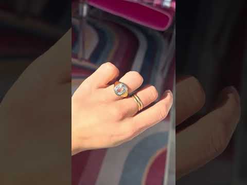 Video of Rare elongated antique Old Mine Cut diamond ring 3.01ct