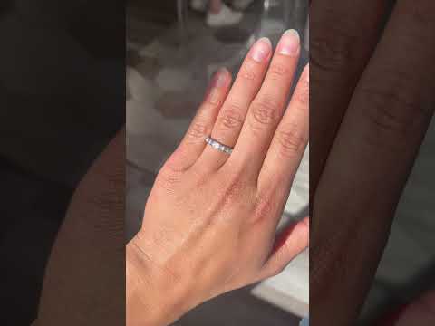 Video of .58ctw French Cut Diamond Half-Hoop Bezel Band, natural Earth-mined French Cut Diamonds in platinum