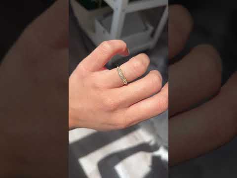 Video of .66ctw Petite Old Mine Cut Diamond Half-Hoop Band, vintage-inspired band with Old Mine Cut Diamonds, crafted in yellow gold