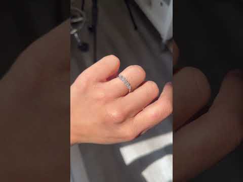 Video of .79ctw Petite Old Mine Cut Diamond 5-Stone Band, vintage-inspired band with Old Mine Cut Diamonds, crafted in platinum