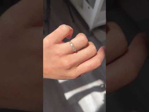 Video of Diamond 5-Stone Band, vintage-inspired band with Old Mine Cut Diamonds, crafted in yellow gold