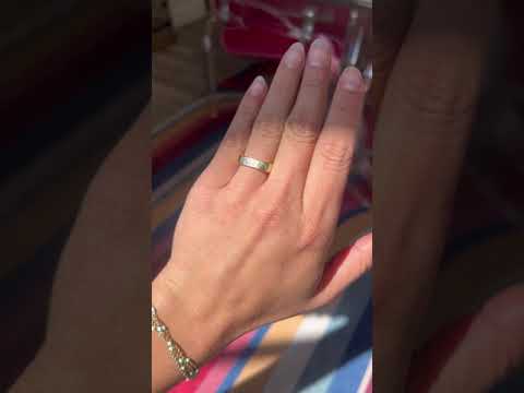 Video of .67ct Baguette Cut Diamond Square Shank Band, vintage-inspired band with Baguette Cut Diamonds, crafted in yellow gold