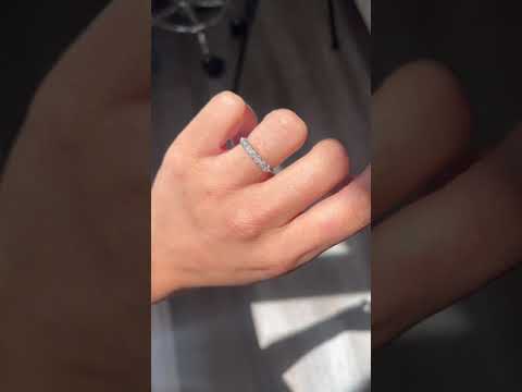 Videos of .63ctw Petite Old Mine Cut Diamond Half-Hoop Band, vintage-inspired band with Old Mine Cut Diamonds, crafted in platinum