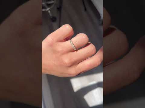 Video of .64ctw Petite Old Mine Cut Diamond Half-Hoop Band, vintage-inspired band with Old Mine Cut Diamonds, crafted in yellow gold
