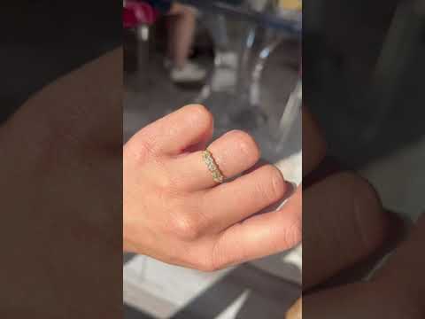 Video of .95ctw Petite Old Mine Cut Diamond 5-Stone Band, vintage-inspired band with Old Mine Cut Diamonds, crafted in yellow gold