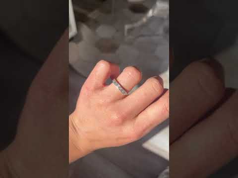 Video of .70ctw French Cut Diamond Half-Hoop Bezel Band, vintage-inspired band with French Cut Diamonds, crafted in platinum