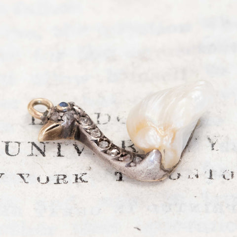 RARE Antique Diamond & Pearl Swan Charm