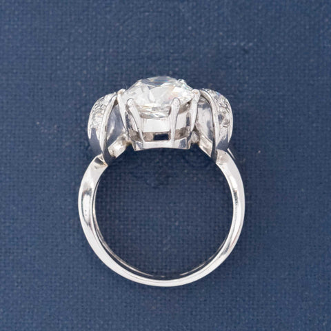 RARE Vintage Monture 4.00ctw Old Mine Cut Diamond Ring, by Van Cleef & Arpels