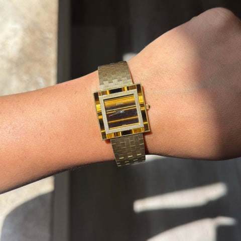 RARE Vintage "Protocole" Tigers Eye Watch, by Piaget