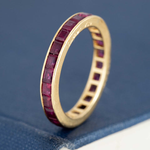 2.30ctw RARE Vintage Ruby Eternity Band, by Cartier London