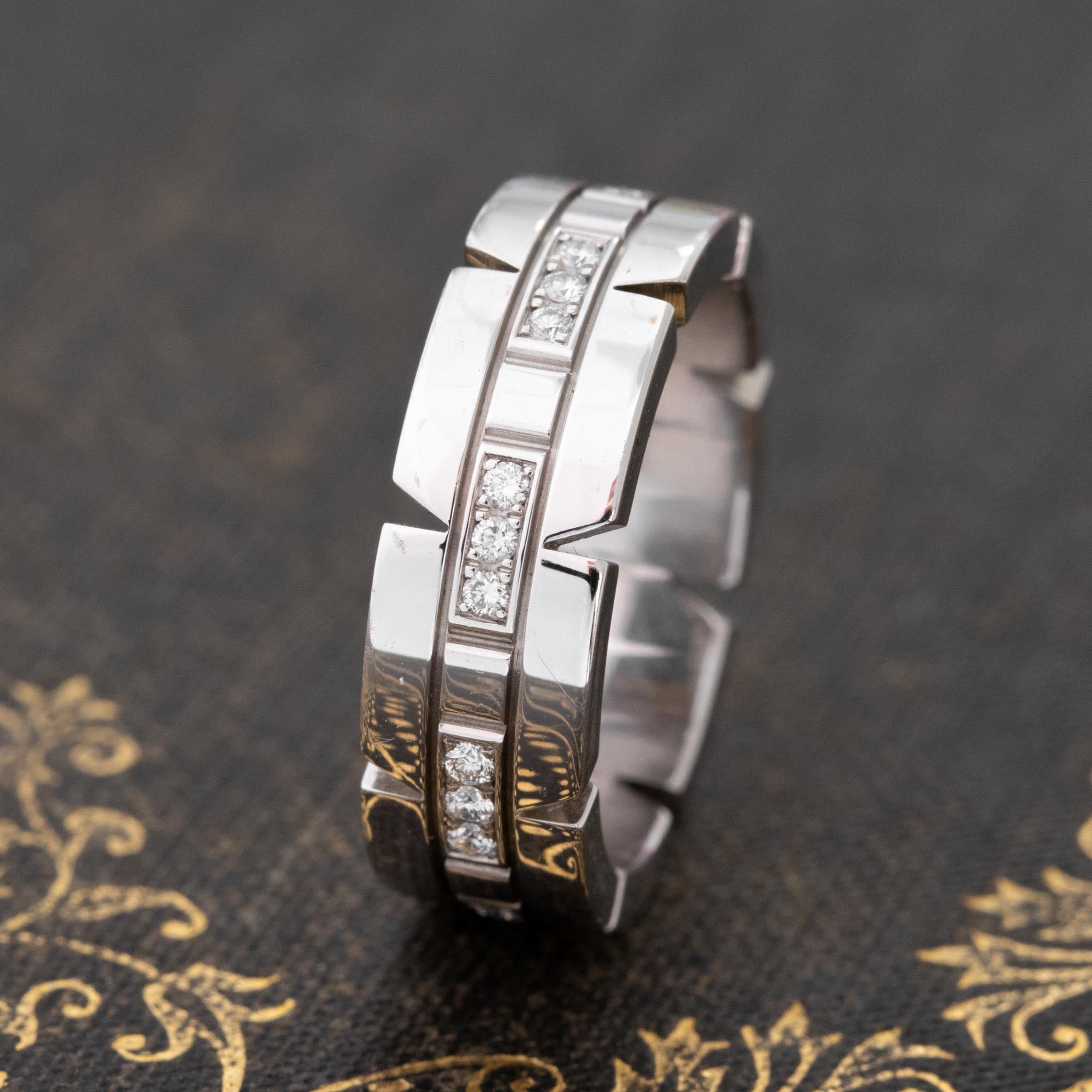 Men's Diamond Cartier Platinum Ring Mens Wedding Ring Cartier
