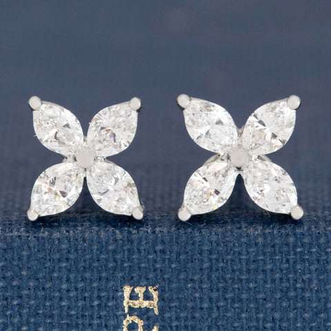 Tiffany & Co. Victoria marquise diamond earrings in platinum, medium