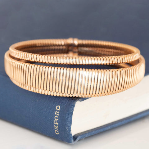 Triple Row Wide Tubogas Bracelet, Italian