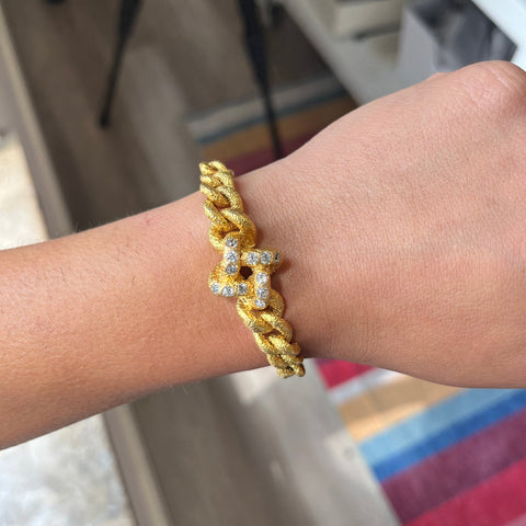Victorian Diamond Gold Knot Bracelet