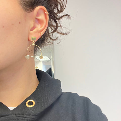 Vintage Arrow Motif Dangle Earrings
