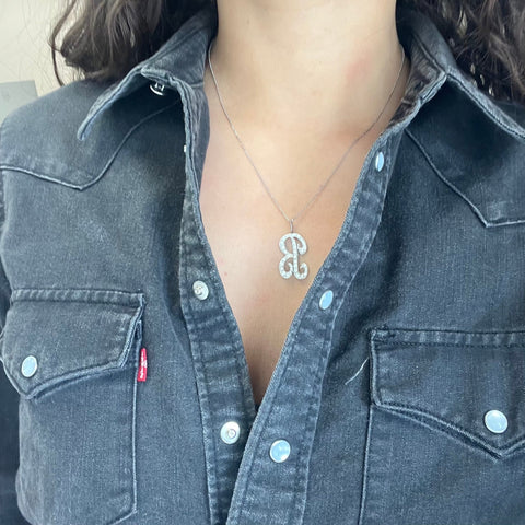 Vintage B Letter Diamond Pendant