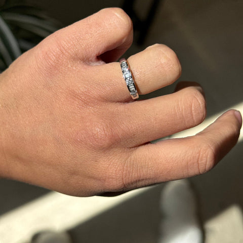 Vintage Baguette & Round Cut Diamond Band