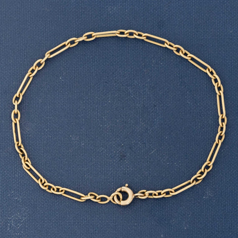 Vintage Bar Link Chain Bracelet, French