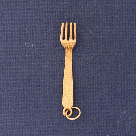 Vintage Blue Enamel Fork Charm