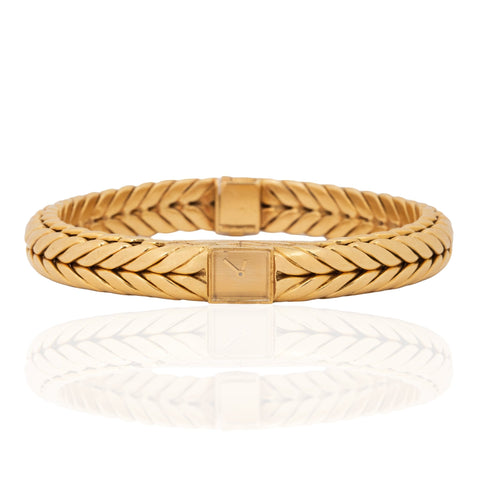Vintage Boucheron Paris 18K gold bracelet watch by Georges L'Enfant