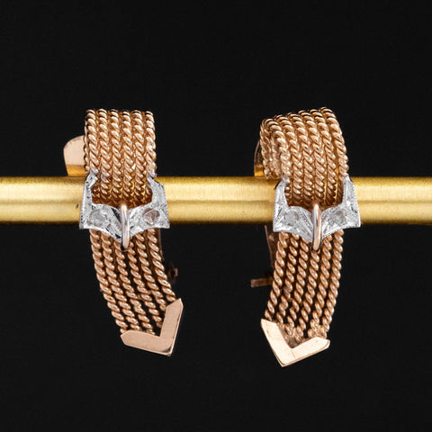 Vintage Buckle Motif Earrings
