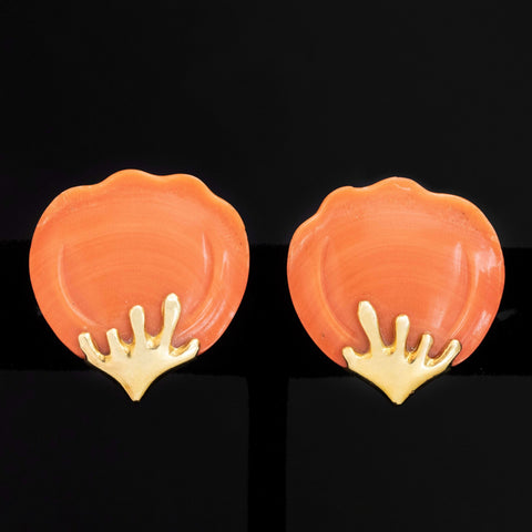 Vintage Coral Petal Clip-On Earrings by Angela Cummings for Tiffany & Co.