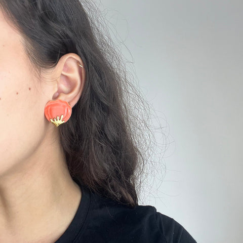 Vintage Coral Petal Clip-On Earrings by Angela Cummings for Tiffany & Co.