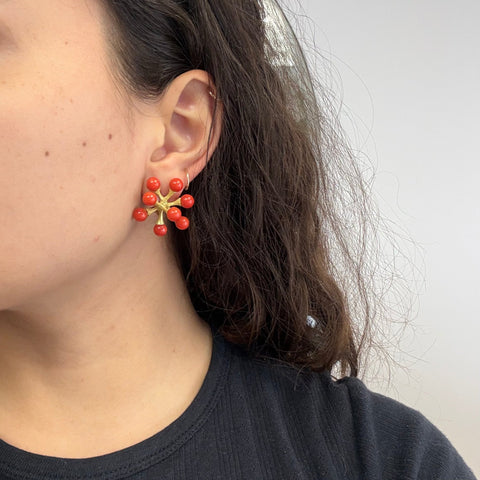 Vintage Coral "Sputnik" Earrings
