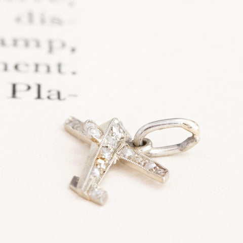 Vintage Diamond Airplane Charm