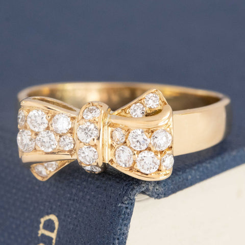 Vintage Diamond Bow Motif Ring by Van Cleef & Arpels