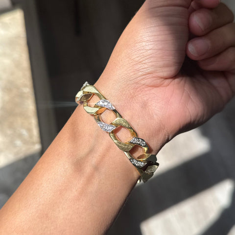 1.80ctw Vintage Diamond Buckle Curb Link Bracelet