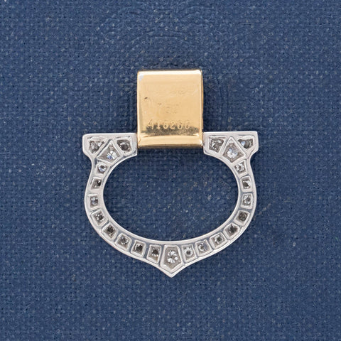 Vintage Cartier diamond C charm pendant in 18kt yellow and white gold – alternate view 2